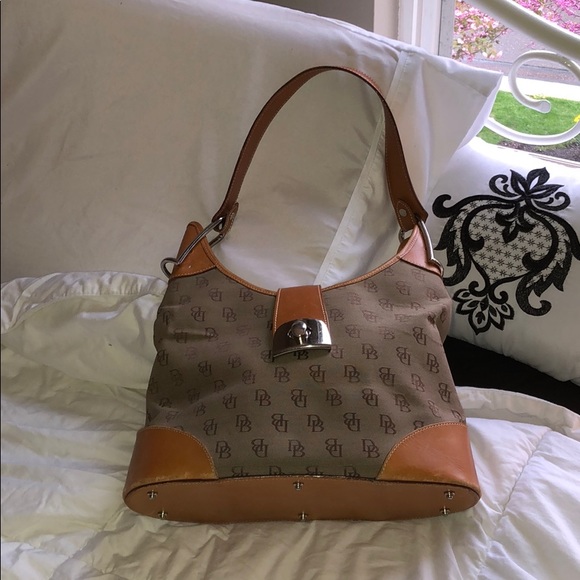 Vintage Dooney & Bourke Leather/Fabric Bag - Picture 2 of 8